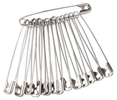 30 große Sicherheitsnadeln 8,5 cm aus Metall, silber