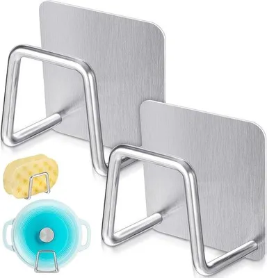 Produktbild von Edelstahl-Schwammhalter-Set für Küche, 2-teilig, praktisch