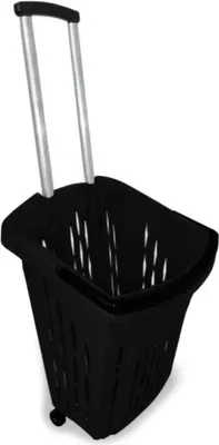 Produktbild von Einkaufstrolley Einkaufskorb m. Rollen 38L SCHWARZ