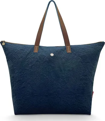 Produktbild von Pip Studio Tote Bag Velvet Quiltey Days Blue 66x20x44cm