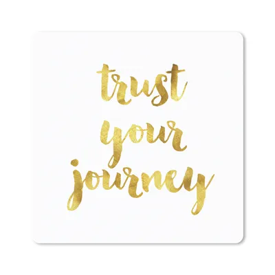 Produktbild von MuchoWow® Mauspad Mousepad Zitate - 'Vertraue deinem Weg' - Sprichwörter - Gold 30x30 cm - Mousepads - Maus Mat - Pad - Mausunterlage - Gaming