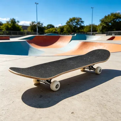Produktbild von Skateboard Skate Board Komplettboard Ahornholz Holzboard mit Schädelmuster Skateboard stumm schalten
