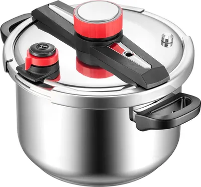 Produktbild von Schnellkochtopf, 9 l Schnellkochtopf aus Edelstahl, Druckkocher mit Dampfgitter, Deckel aus gehärtetem Glas, drei Druckeinstellungen für Fleisch, Bohnen, Reis, Suppen, Soßen, Kochdruck bis zu 100 kPa