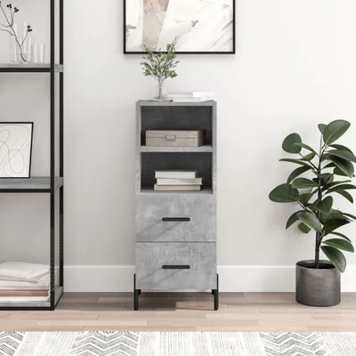 Produktbild von The Living Store Sideboard Betongrau 34,5x34x90 cm Holzwerkstoff