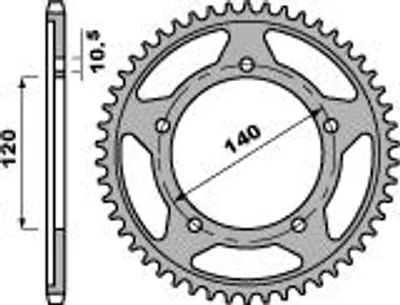 Immagine prodotto di Pignone posteriore PBR 4398 48 denti C45 Suzuki GSR 600 (06-10) 525 Catena