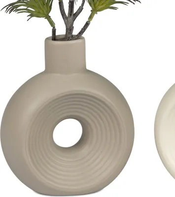 Produktbild von Dekovase CANDY mit Lochdesign Relief H. 15cm matt braun Keramik Formano WA