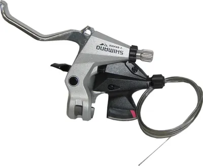 Image de SHIMANO ESTM3102LSBST Altus Levier de changement de vitesse/frein Altus ST-M310, 2 doigts, 3 positions, gauche, V-Brake, câble intérieur 1800 mm, argenté