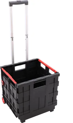Image de Chariot à provisions Panier Transporter Chariot à provisions avec roues Poignée télescopique pliable Aluminium plastique 40 x 36 x 95 cm Chariot pliable