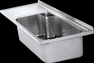 Image de Évier polyvalent KWC SIRIUS, acier inoxydable, 1100x357x550 mm, égouttoir à gauche
