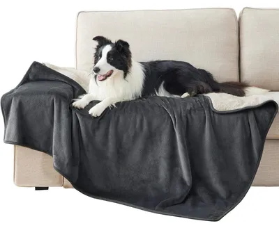 Productafbeelding van Waterdichte hondenbedekking, Sherpa fleece, 152x127 cm, donkergrijs, maat XL