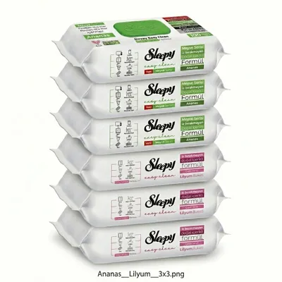 Produktbild von Sleepy Easy Clean Oberflächenreinigungstücher – 3x100 Lilium + 3x100 Anannas | streifenfreie Fenster