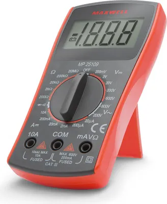 Produktbild von Digitales Multimeter - Kompaktes Taschenformat - Geeignet für allgemeine Anwendungen und Hobby - Dioden- und Durchgangsprüfung - Akustisches Signal - Inklusive Messleitungen und 9-V-Batterie - Abmessungen 145 × 80 × 30 mm [25109]