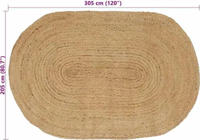 Image de vidaXL Tapis de salon Nature 205 x 305 cm en jute