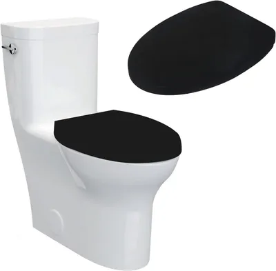 Imagen del producto de Funda para el asiento del inodoro con borde elástico, de color , compatible con la mayoría de los cubos de inodoro