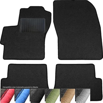 Immagine prodotto di Tappetini auto velours tappetini auto neri set 4 pezzi adatto per Mazda CX-3 dal 2015 (nero - cuciture decorative)