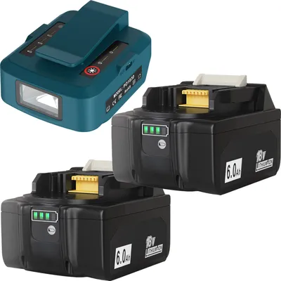 Produktbild von 2x 18V 6000mAh Li-Ion Akku Batterie mit PD1830 Ladegerät Für Makita BL1850 BL1815 BL1820 BL1830 BL1835 BL1840 BL1845 BL1850B BL1860 BL1860B LXT400