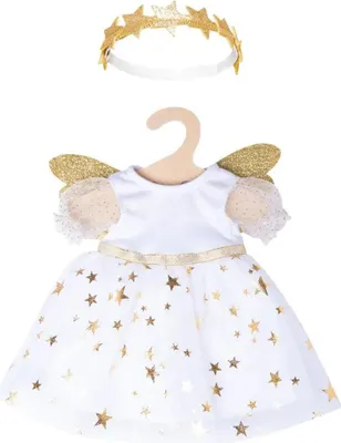 Produktbild von baby-Puppenkleidung Engelskleid 20-25 cm weiß/gold 2-teilig