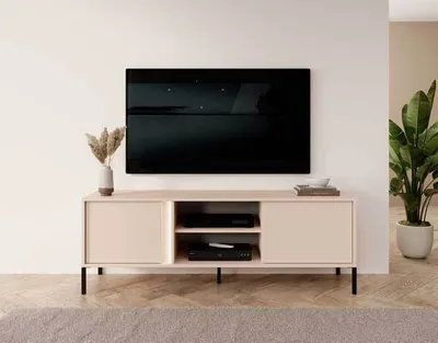 Immagine prodotto di Mobile TV basso Dast 153x39,5x53cm beige a 2 ante con illuminazione LED