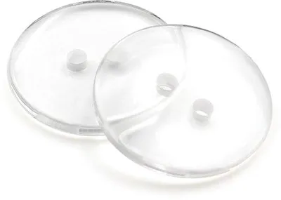 Obrázok produktu pre 20 okrúhlych priehľadných gombíkov s dvoma dierami, 23 mm, z živice, na šitie