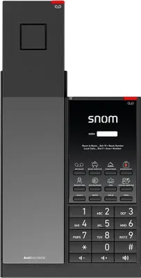 Produktbild von Snom HD351W, IP-Telefon, Schwarz, Kabelloses Mobilteil, Tisch/Wand, Antibakteriell, 1.881792 - 1.897344 GHz