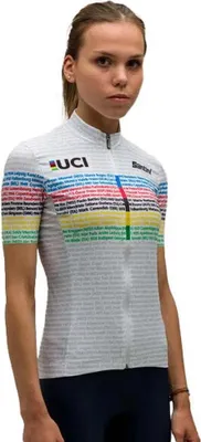 Image de Santini Uci 100 Champion Kurzarm-radtrikot Grau XL Damen Grau XL