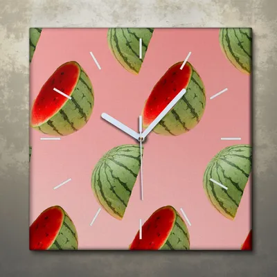 Produktbild von Wohnzimmer Leinwand Uhr Geräuschlos Küche 30x30 Farbige, Früchte, Motive, weiße Zeiger
