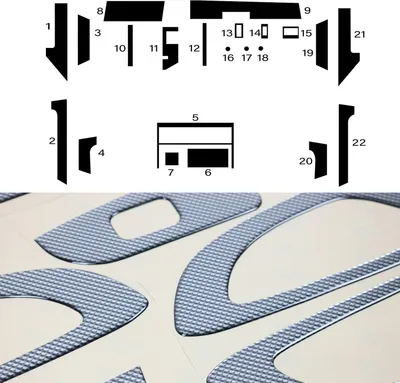 Zdjęcie produktu dla Dekoracja wnętrza kokpitu do BMW serii 5 E34 1987-1995 Carbon Optics 22szt