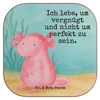 Produktbild von Mr. & Mrs. Panda Tassenuntersetzer Axolotl Niedlich Design - Weiß - Geschenk, Tischuntersetzer, Coaster, Fröhlich, Untersetzer Glas, Liebe, gläseruntersetzer, Tassen
