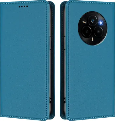Immagine prodotto di Custodia in pelle per Realme Narzo 80 Pro, custodia a libro magnetica in Finto cuoio con supporto, blu lago