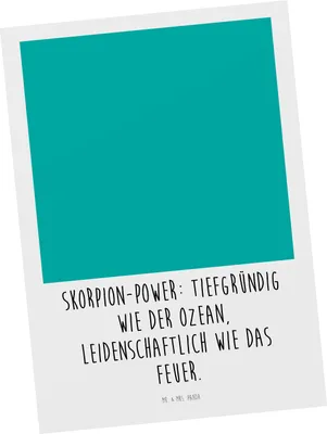 Produktbild von Mr. & Mrs. Panda Postkarte Skorpion Astrologie - Weiß - Geschenk, Geburtstagsgeschenk, bildkarte, Sternzeichen, Ansichtskarte, Grußkarte, Postkarten, Ansichtskarten