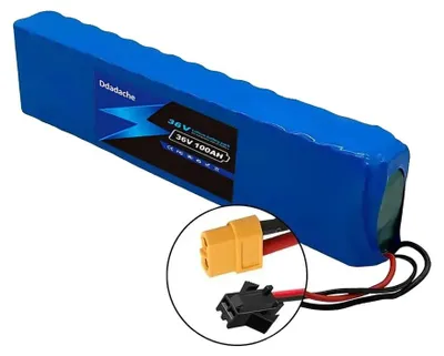 Immagine prodotto di Batteria agli ioni di litio, capacità 100Ah, compatibile con e-bike a 36V, configurazione 10S3P, connettore XT60-SM