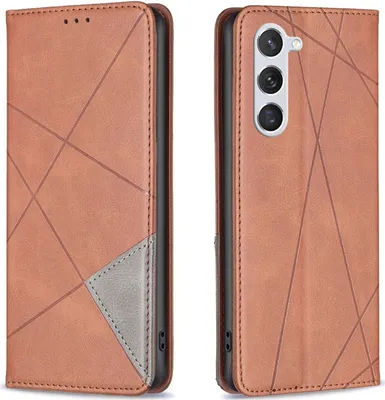 Produktbild von Mobigear Rhombus Slim  Samsung Galaxy S25 Hülle Klapphülle - Braun