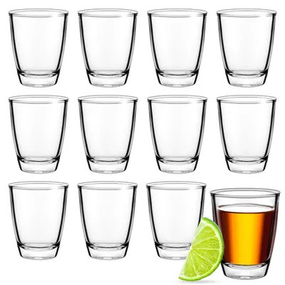12er Set Shotgläser 30 ml mit schwerem Boden, klar