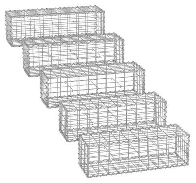 Produktbild von Gabionenkorb-Set, Stützmauer, verzinkter Stahl, 100 x 30 x 30 cm