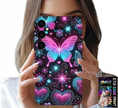 Obrázok produktu pre Puzdro Pre Samsung Galaxy A54 5G - Farebné Puzdro S Motýlími Srdiečkami