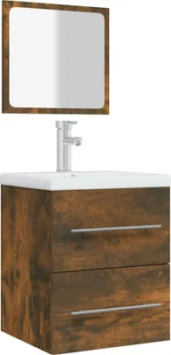 Obrázok produktu pre vidaXL Kúpeľňová skrinka so zrkadlom Smoked Oak 41x38,5x48 cm