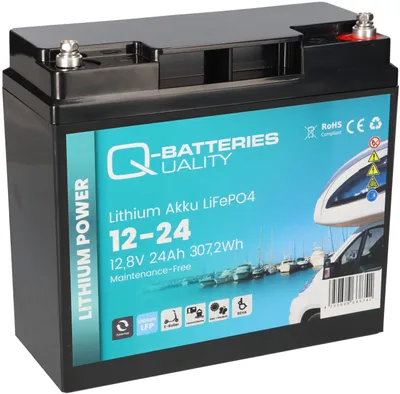 Obrázek produktu pro 1x Q-Batteries LiFePO4 baterie 12-24 12,8V 24Ah 307,2Wh baterie