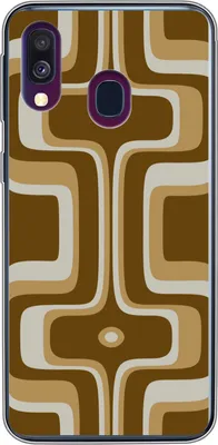 Produktbild von MuchoWow® Handyhülle Schutzhülle Hülle für Telefoonhoesje Samsung Galaxy A40 Retro - Design - Braun Silikon Softcase Handy Hülle - Handy-Tasche