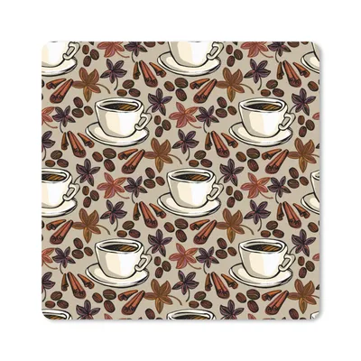 Produktbild von MuchoWow® Mauspad Mousepad Kaffee - Zimt - Muster 30x30 cm - Mousepads - Maus Mat - Pad - Mausunterlage - Gaming