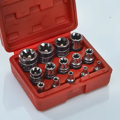 Produktbild von 14-teiliger Torx-Stecknuss-Satz - Außenprofil, extra kompakt