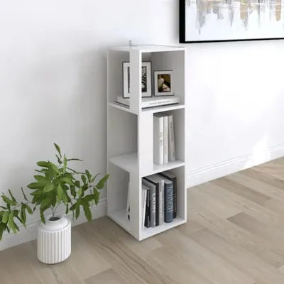 Obrázek produktu pro Rohový regál bílý 33x33x100 cm Dřevěný materiál