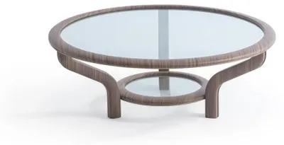 Immagine prodotto di Tavolino rotondo marrone per soggiorno Tavolino di design in vetro Mobili di pregio