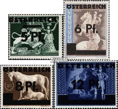 Produktbild von Briefmarken Österreich 1945 Mi 664-667 (kompl.Ausg.) postfrisch Aufdruckausgabe