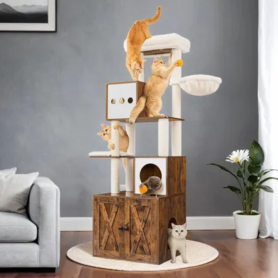 Immagine prodotto di Kratzbaum 2-in-1 – Torre per arrampicata per gatti – Sisal – 60 x 52 x 185 cm