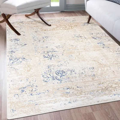 Produktbild von Mazovia Teppich Beige Modern Vintage - Wohnzimmer, Schlafzimmer, Esszimmer, Büro, Kurzflor Rechteckig - ® Zertifikat, Braun - 140 x 200 cm