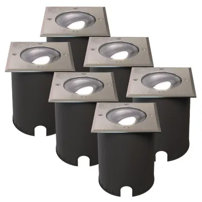 Produktbild von hoftronic LED Bodeneinbaustrahler 4,5W GU10 6500K IP67 Edelstahl 6er Set