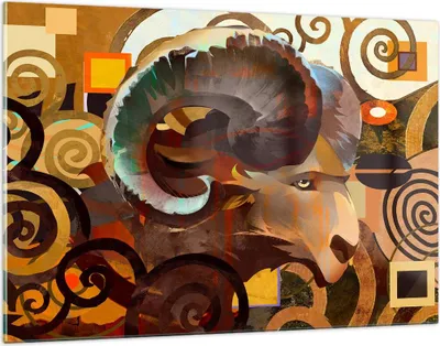 Produktbild von Bilder auf glas - Tier Abstraktion - 120x80cm - Glasbilder - Wandbilder - Kunstdruck - zum Aufhängen bereit - Wanddekoration aus Glas - Glas Bilder - Wandbild auf Glas - Einteilig - GAA120x80-4037