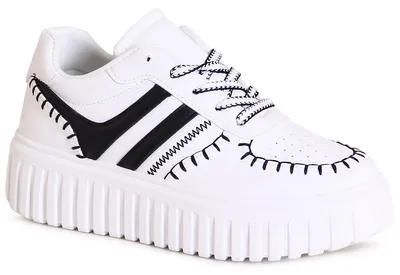 Produktbild von topschuhe24 3133 Damen Plateau Sneaker Skater Turnschuhe , Farbe:Weiß, Größe:38 EU