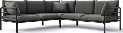 Produktbild von Selsey Worcully - Gartenecksofa mit wasserfestem Bezug, Anthrazitgrau / schwarzes Gestell