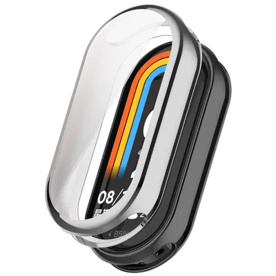 Produktbild von Für Xiaomi Smart Band 9 Full Cover Soft TPU Electroplated Smart Case Schutz Hülle Silber